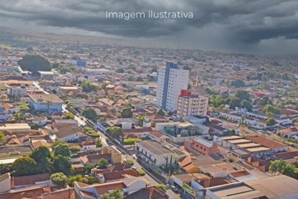 Imagem aérea de chuva em Paranaíba MS