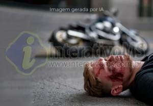 Motociclista é socorrido em estado grave após acidente