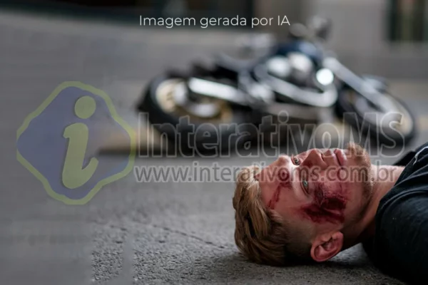 Motociclista é socorrido em estado grave após acidente