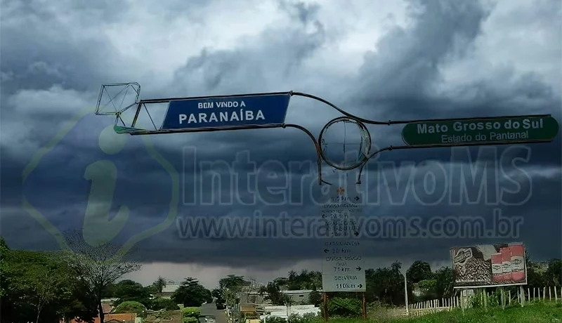 Paranaíba é a cidade de MS com maior acumulado de chuva nas últimas 24h