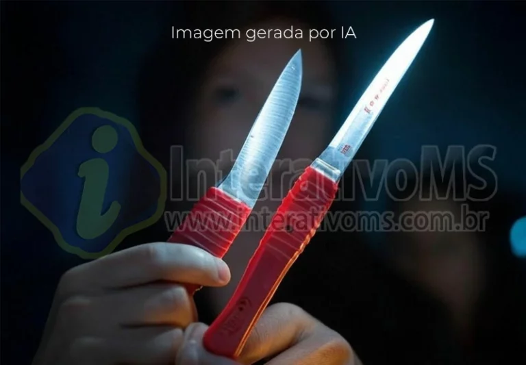 Sem roupa e com facas na mão mulher parte pra cima de vizinhos em Paranaíba