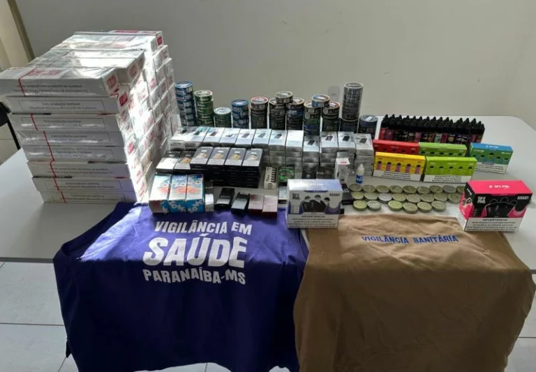 Vigilância Sanitária apreende produtos proibidos em tabacarias de Paranaíba