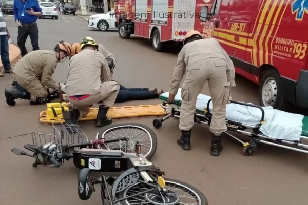 Acidente com bike elétrica em Paranaíba