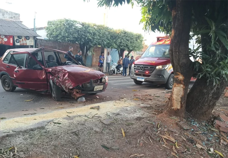 Homem perde a consciência após colidir com árvore em Paranaíba