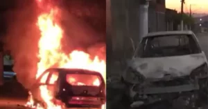 Mulher descobre traição e põe fogo no carro do marido