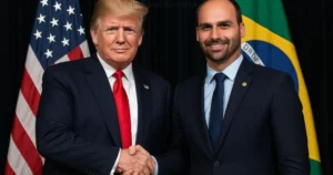 Eduardo Bolsonaro e aliado vão a Washington em busca de mais sanções