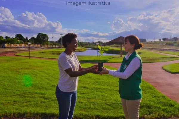 ação no Dia da Árvore distribui mudas em troca de alimentos no Espelho d’Água
