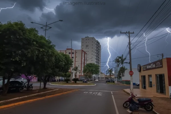 Alerta de tempestade e risco de granizo em Paranaíba