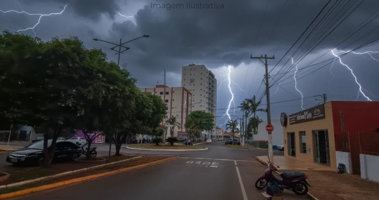 Alerta de tempestade e risco de granizo em Paranaíba