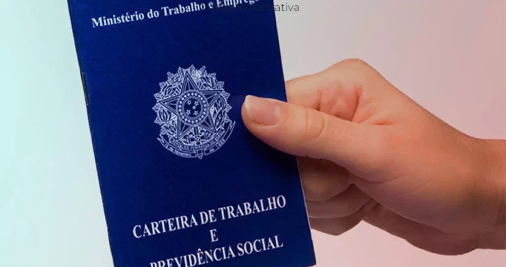 mãos de uma mulher jovem segurando uma carteira de trablaho