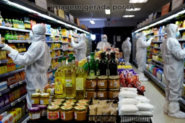 produtos sendo recolhidos pela Anvisa em supermercado