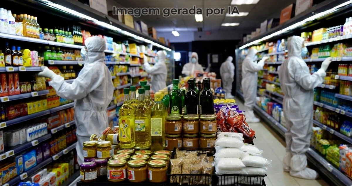 produtos sendo recolhidos pela Anvisa em supermercado