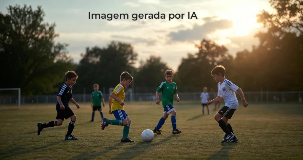 Crianças jogando futebol