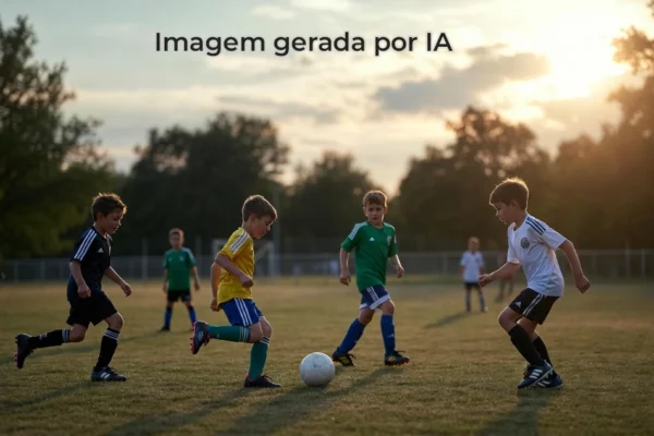 Crianças jogando futebol