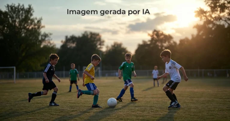Crianças jogando futebol