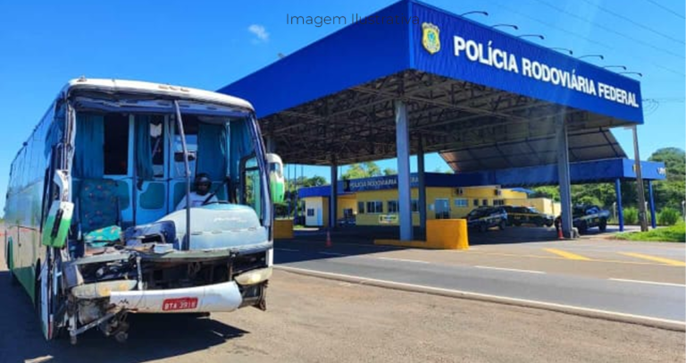 motorista flagrado dirigindo ônibus batido na BR-158 em Paranaíba-MS