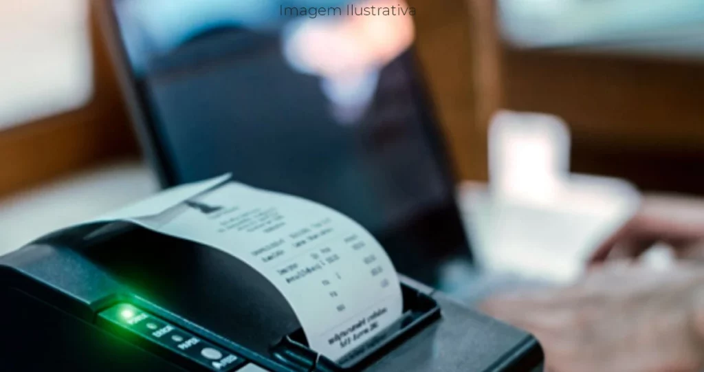 imagem transversal de um emissor de cupom fiscal
