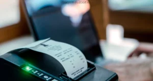 imagem transversal de um emissor de cupom fiscal