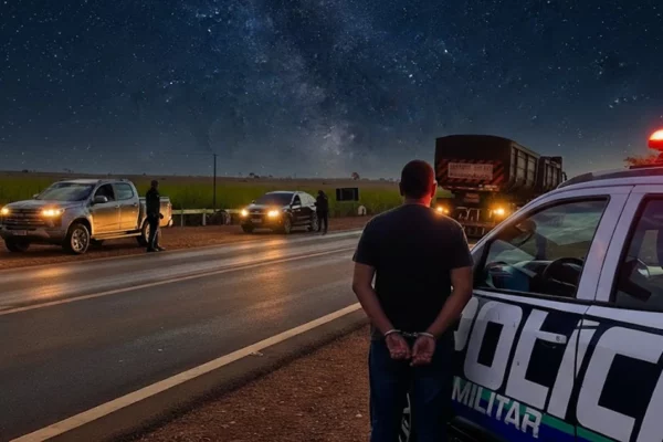 homem preso pela Polícia Militar de Paranaíba-MS