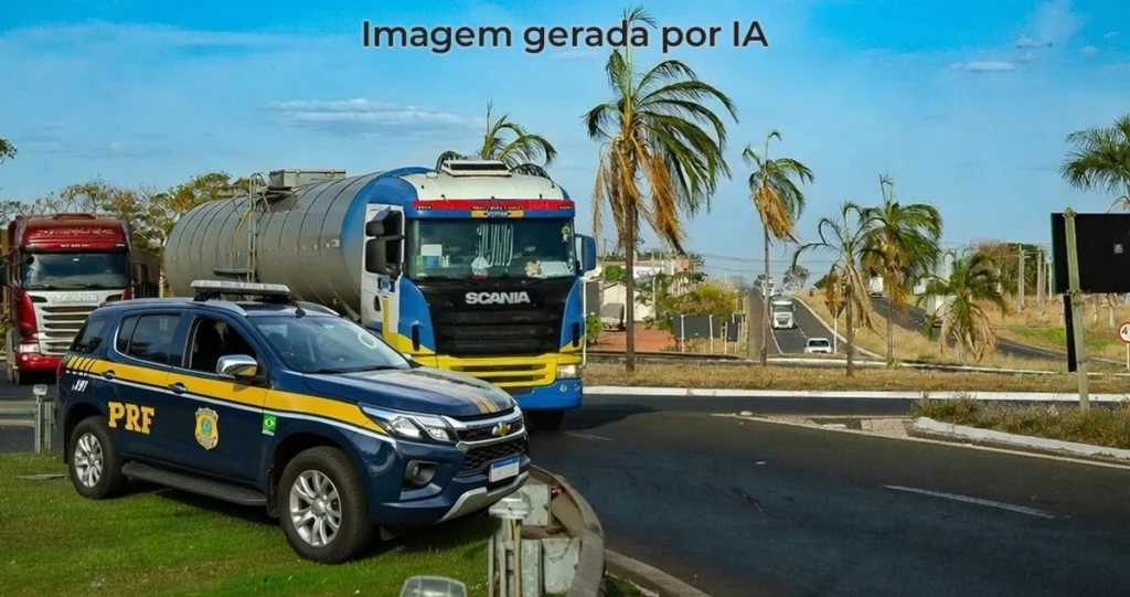 Viatura da PRF na BR-158 em Mato Grosso do Sul