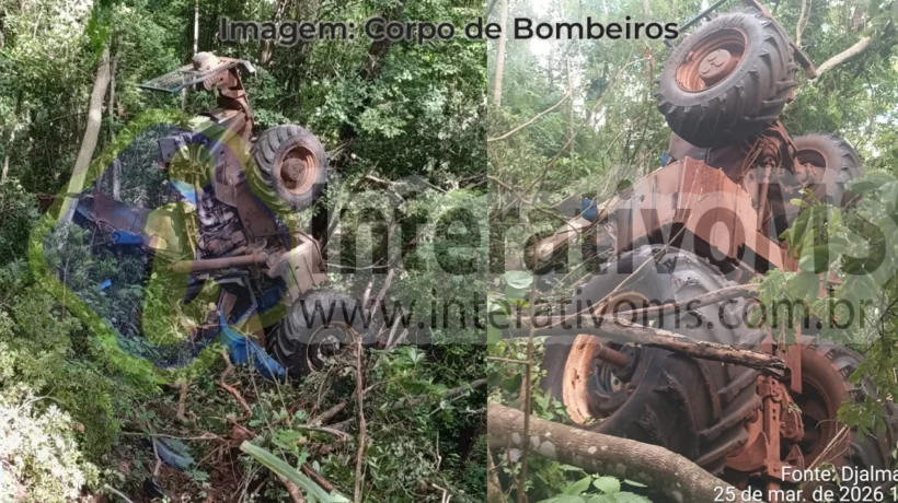 Acidente em Paranaíba: Trabalhador rural morre após trator cair em ribanceira de serra