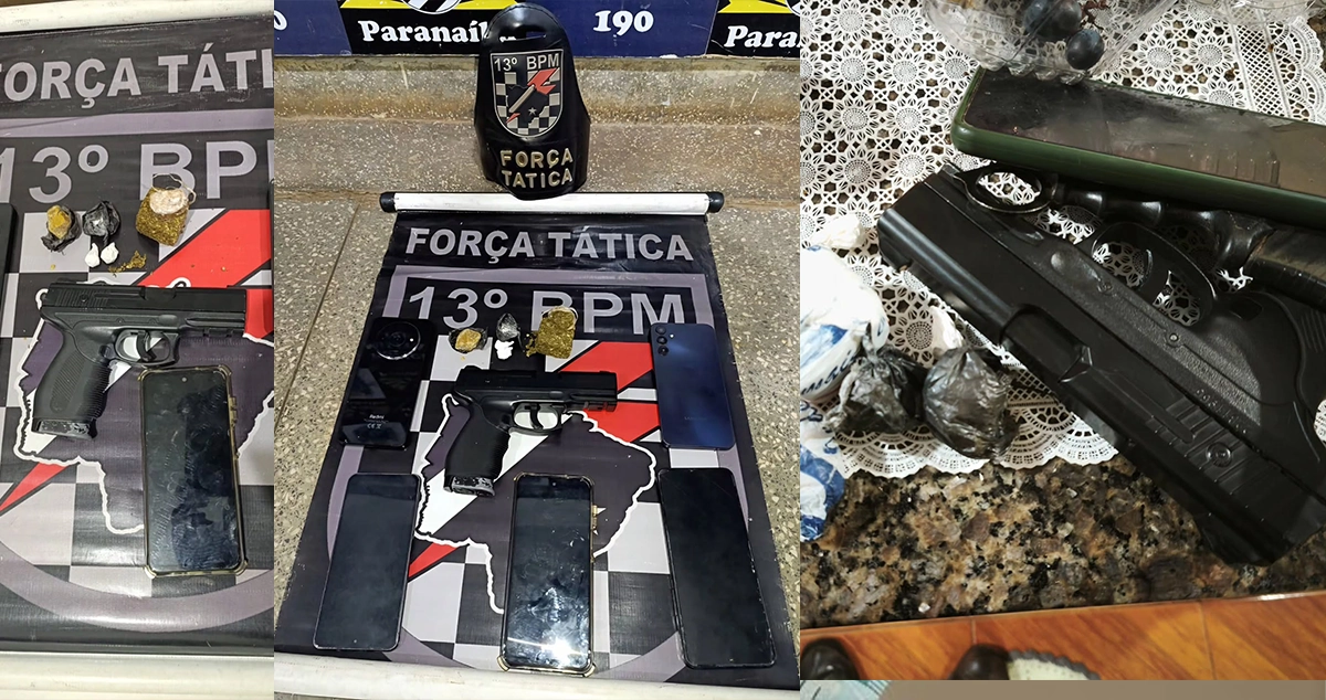 Força Tática acaba com boca de fumo em Paranaíba e apreende drogas e arma