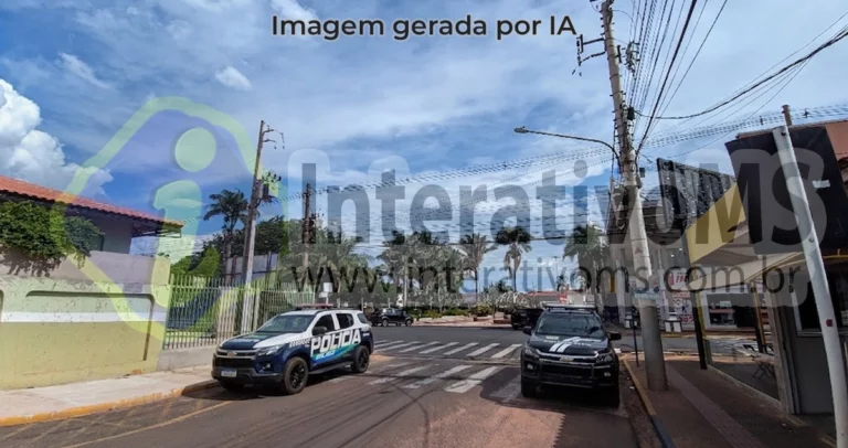 viatura no centro de Paranaíba-MS