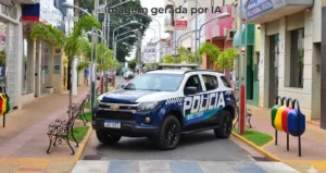 viatura da Polícia Militar no Centro de Paranaíba-S