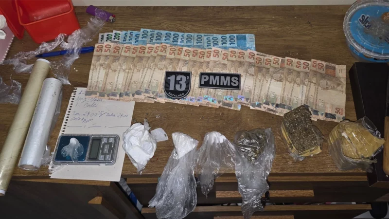 Polícia Militar prende homem com cocaína, maconha e dinheiro em Paranaíba