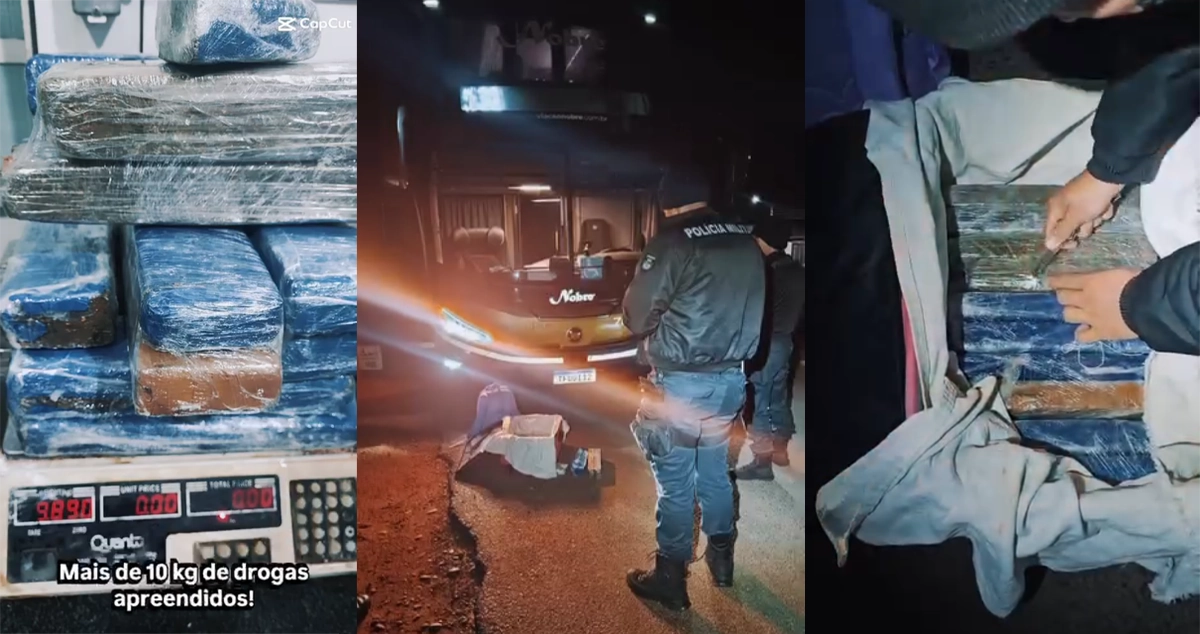 Polícia Militar prende mulher com maconha e crack em ônibus em Paranaíba