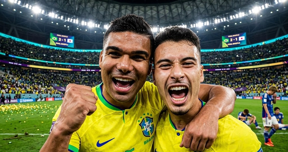Brasil vence o Japão de virada com gol de Martinelli no fim e mantém vivo o sonho do Hexa