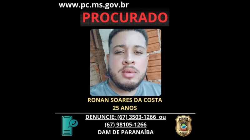 Polícia Civil divulga foto de foragido da Justiça por violência doméstica em Paranaíba