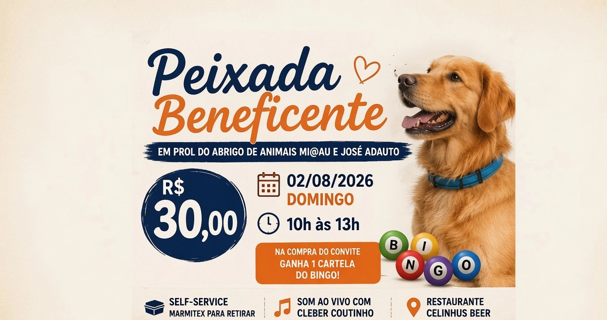 Peixada Beneficente arrecada recursos para abrigo de animais e exames de alto valor