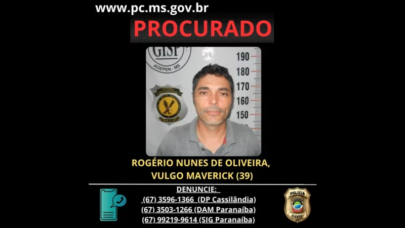 Polícia Civil procura foragido investigado por tentativa de homicídio em Cassilândia