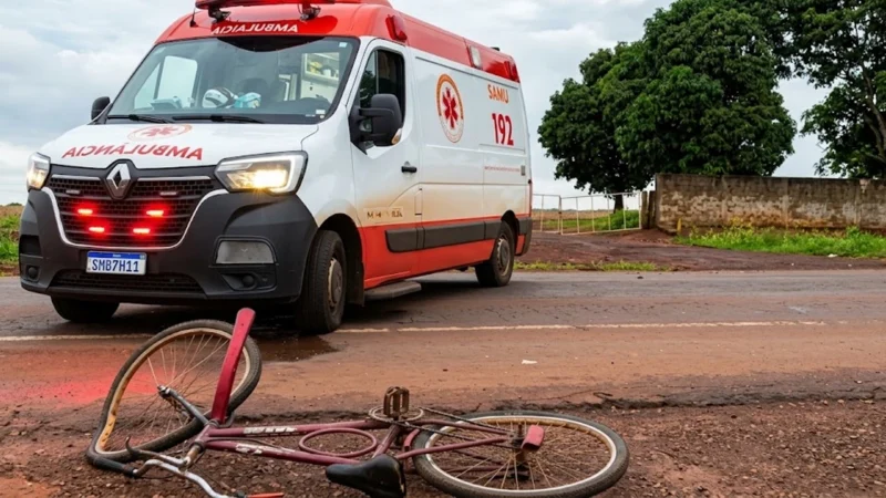 Ciclista morre após ser arremessado em acidente com carro em MS