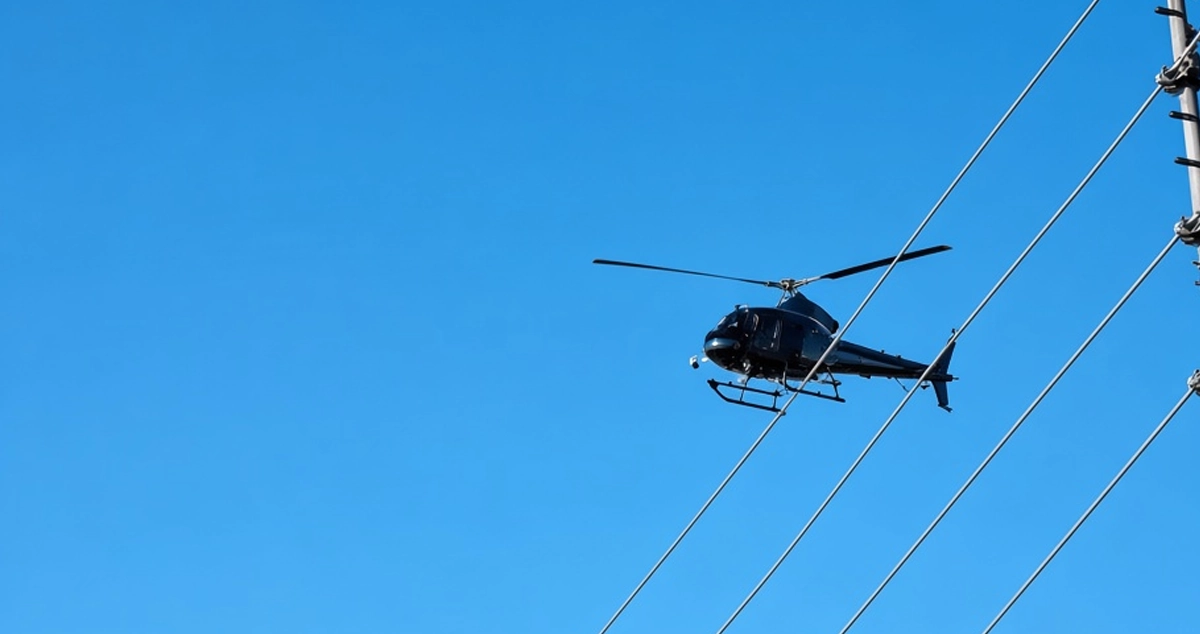 Helicóptero sobrevoa Paranaíba durante operação da Polícia Civil contra crime organizado