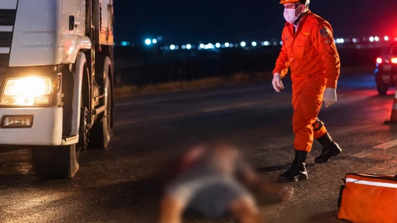 Pedestre morre atropelado por caminhão em Chapadão do Sul