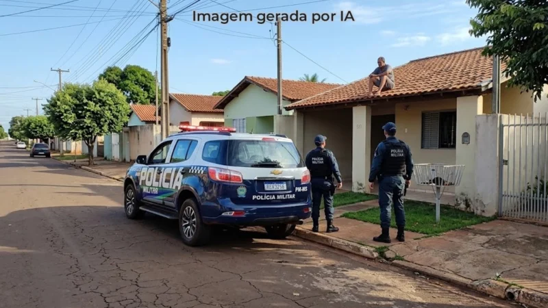 Homem sobe no telhado para escapar de agressão do enteado em Paranaíba